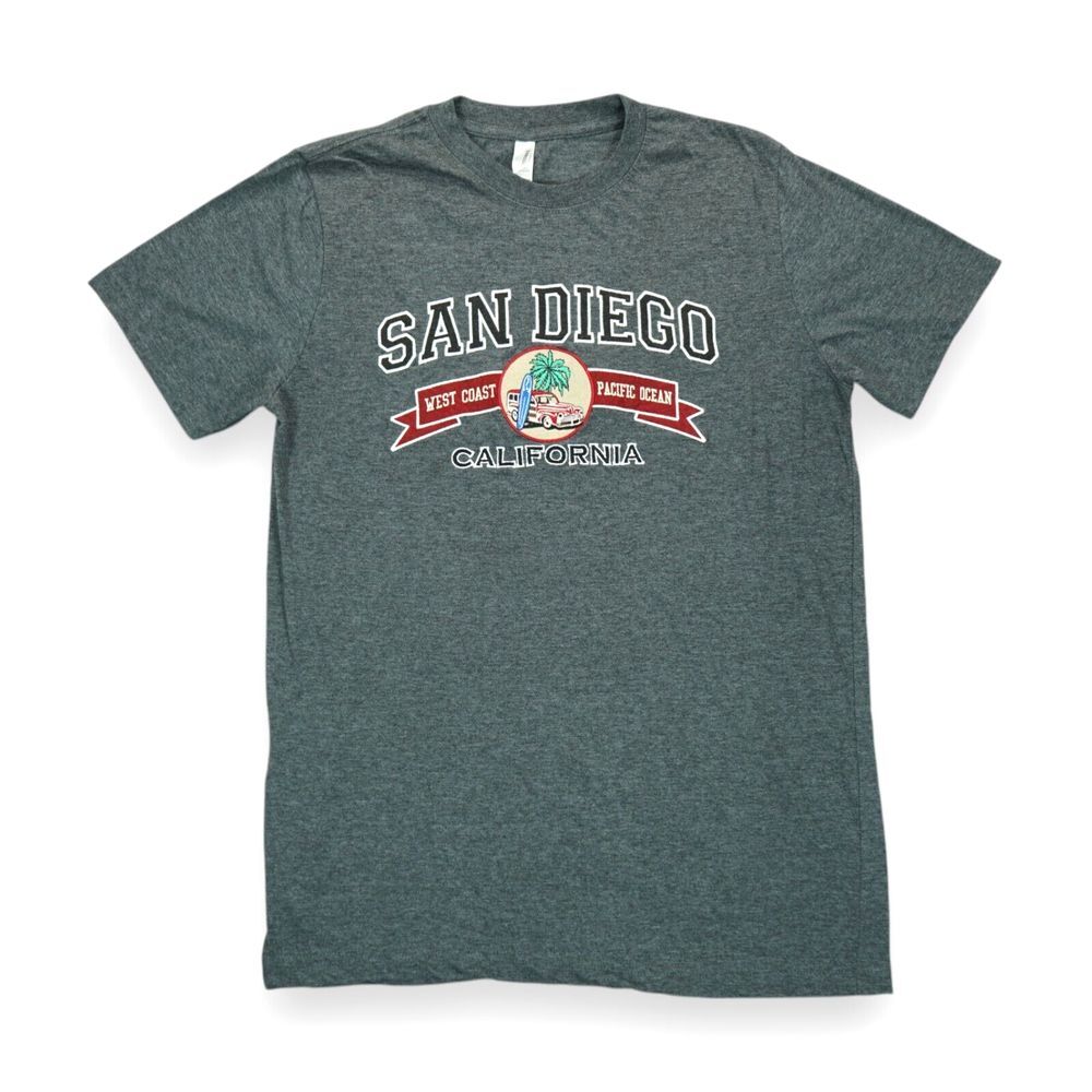 San Diego T Shirt Men's Size‎ M Gray  Embroidered  West Coast Pacific Ocean